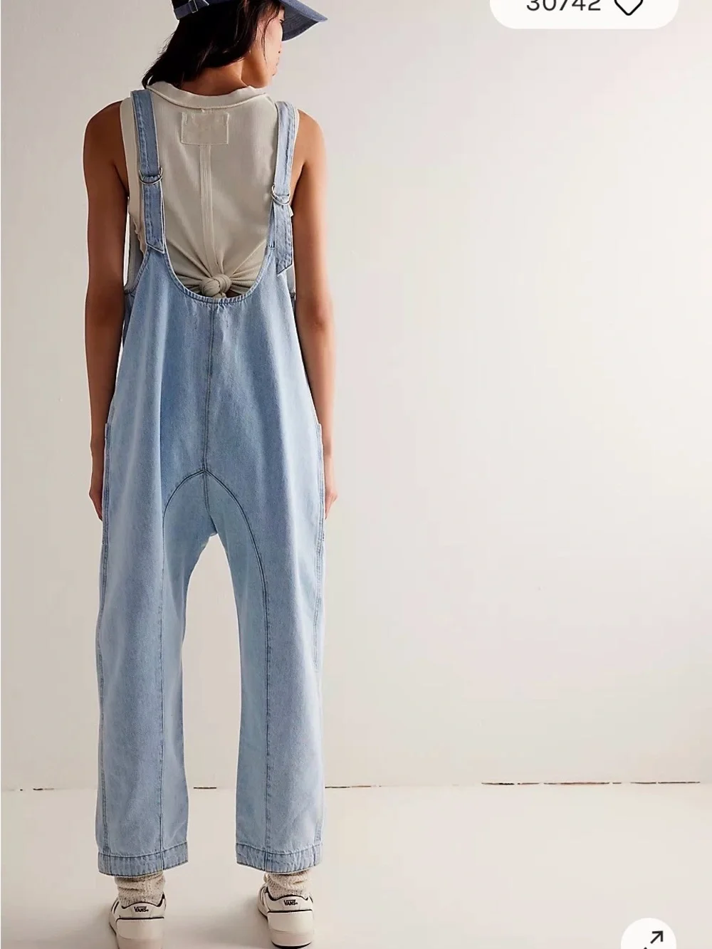 Free People Light Blue High Roller Denim Women's Overalls - Picture 2 of 2